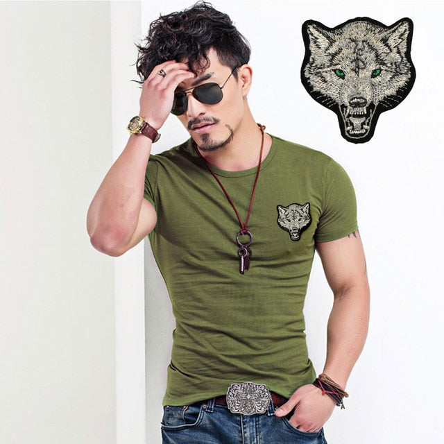 T-shirt  Wolf embroidery