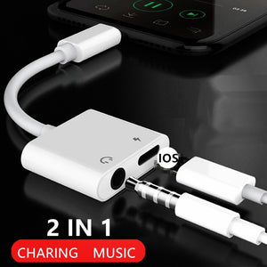 2 in 1 Audio Charger Adapter For iPhone