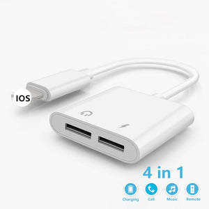 2 in 1 Audio Charger Adapter For iPhone